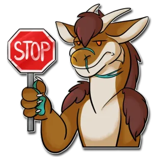 ⛔️ STOP naga, rambu berhenti, jalan, hewan, kartun telegram sticker