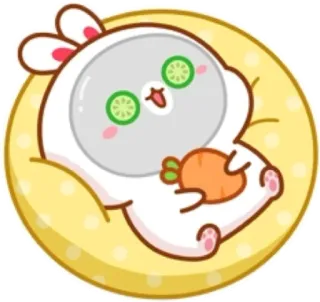 🐰 bunny, carrot, cucumber, spa, cute, relaxing telegram sticker