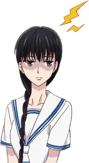 😠 аниме, девушка, злая, молния telegram sticker