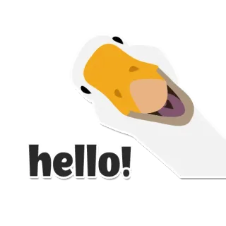 👋 hello! 오리, 만화, 안녕하세요, 인사 telegram sticker