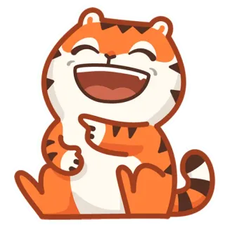 😅 tiger, animal, cartoon, cute, happy, laughing, sticker telegram sticker
