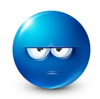 😠 Emoji, Blau, Wütend, Ernst, Stimmung whatsapp sticker