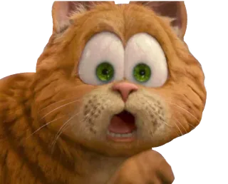 😨 Garfield cat, cartoon, funny, orange, Garfield telegram sticker
