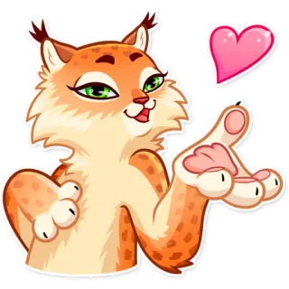 😘 cat, lynx, animal, heart, cute, sticker whatsapp sticker