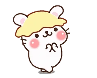 👒 hámster, lindo, animal, dibujos animados, kawaii whatsapp sticker