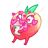 🤩 pêche, coeur, amour, téléphone, dessin animé telegram sticker