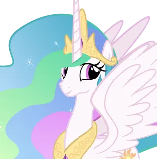 😊 Princess Celestia My Little Pony Мультфильм, Пони, Принцесса, Селестия, Единорог telegram sticker