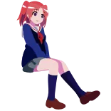 π Gadis anime, Seragam sekolah, Imut, Duduk, Kawaii telegram sticker