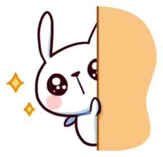 😮 兔子, 可爱, 动物, 贴纸, 卡通, 插画 telegram sticker