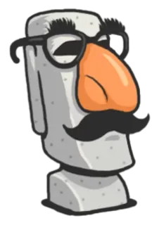🐷 grappig, vermomming, bril, snor, neus, moai whatsapp sticker