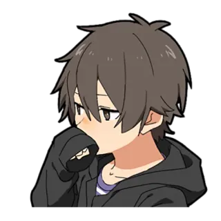 🤔 Аниме, Стикер, Парень, Милый, Портрет telegram sticker