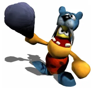😡 cartoon, animal character, hat, blue, 3D render, mascot telegram sticker