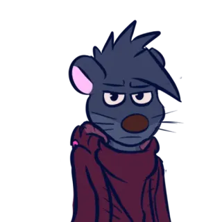 😕 hoạt hình, chuột, động vật, nhân vật, phim hoạt hình telegram sticker