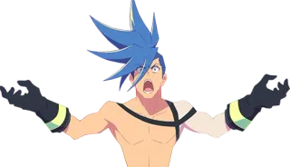 🙌 Kamina Gurren Lagann Anime, Gurren Lagann, Kamina, Azione, Spirito combattivo, Determinazione, Urla telegram sticker