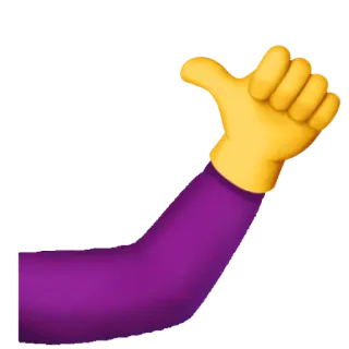 👍 Палец вверх, Эмодзи, Рука, Жест, Согласие, Окей, Фиолетовый whatsapp sticker