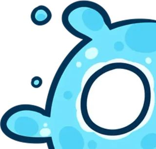 👀 บล็อบ, สีฟ้า, น่ารัก, น้ำ, ฟอง telegram sticker