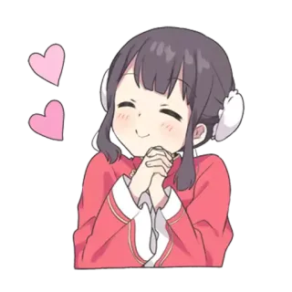 😳 anime, cute, girl, hearts, kawaii telegram sticker