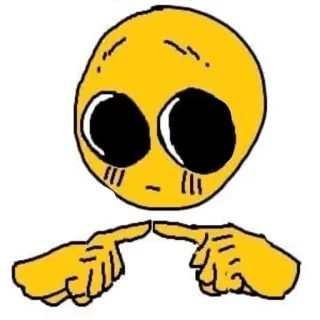 🥺 emoji, meme, shy, pointing, yellow, face telegram sticker