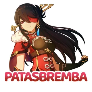 🤩 PATASBREMBA Anime Stil, Sticker, Weiblich, Charakter, Rot, Augenklappe telegram sticker