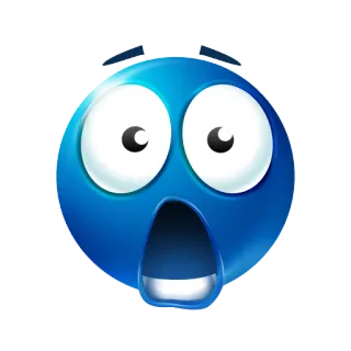 😳 Emoji, scioccato, sorpreso, blu, faccia telegram sticker