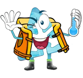 ❄️ 만화, 겨울, 재킷, 온도계, 추위, 마스코트 telegram sticker