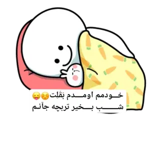 😴 خودمم اومدم بغلت شب بخیر تربچه جانم mignon, dessin animé, bonne nuit, sommeil, câlin whatsapp sticker