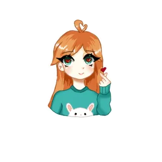😘 การ์ตูน, ผู้หญิง, อนิเมะ, คาวาอิ, น่ารัก, หัวใจ, รัก telegram sticker