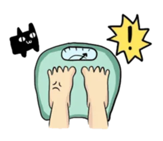 😫 balance, régime, perte de poids, fitness, dessin animé, triste whatsapp sticker