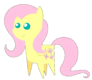 💛 Fluttershy My Little Pony Pony, Cartoon, Niedlich, Tier, Pferd, Gelb, Schmetterlinge whatsapp sticker