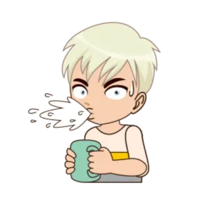 💦 Cartoon, Anime stijl, Spuug, Schaamte whatsapp sticker