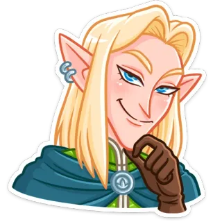 😈 elf, fantasy, cartoon, charakter, porträt, kunst, illustration telegram sticker