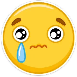 😢 emoji, verdrietig, huilen, gezicht, geel, emotie telegram sticker