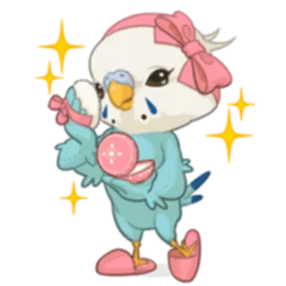 💄 птица, милый, малыш, животное, мультик, каваи telegram sticker