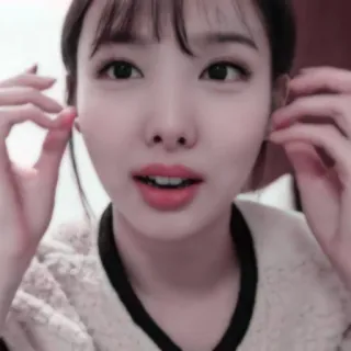 🐰 mulher, retrato, selfie, pessoa, rosto, coreana whatsapp sticker
