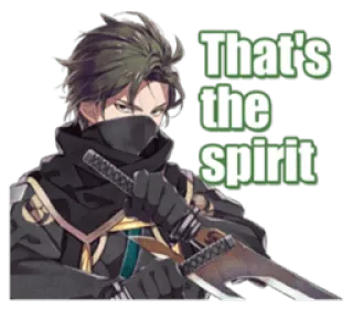 😠 That's the spirit character, spirit, motivation, anime telegram sticker