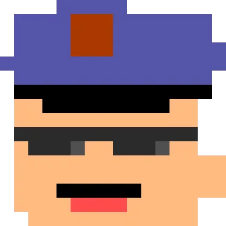 👮 polisi, piksel, petugas, kacamata hitam, berpiksel telegram sticker