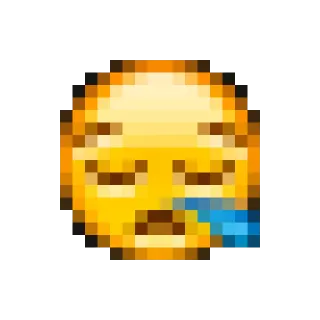 😪 emoji, pixel art, sleeping, drool, tired telegram sticker