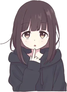 😥 animé, fille, mignon, kawaii, dessin animé telegram sticker