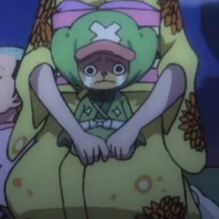 🏴‍☠️ Tony Tony Chopper One Piece Тони Тони Чоппер, Ван Пис, аниме, мультфильм, персонаж, обеспокоенный, грустный, милый telegram sticker