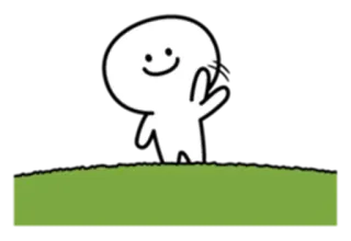 👋 Стикер, Персонаж, милый, машет, мультяшный telegram sticker
