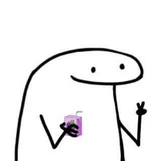 🌟 stick figure, peace sign, juice, drawing, cartoon whatsapp sticker