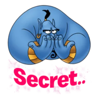 😶 Genie Aladdin Secret. geheim, disney, dschinn, aladdin, magie, comic whatsapp sticker