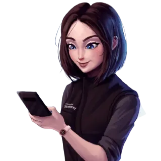 🥰 Sam Sam, Samsung, Assistente Virtuale, Cartone Animato, Arte Digitale telegram sticker