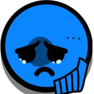 😢 sad, crying, blue, tears, cartoon, emoji telegram sticker