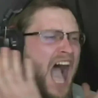 👀 homem, grito, frustração, choque, medo, expressão, pessoa telegram sticker