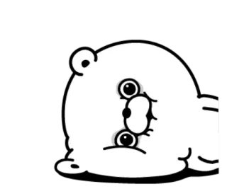 😶 Oso polar, Dibujo animado, Triste, Blanco, Animal, Pegatina telegram sticker