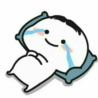 😭 weinen, kissen, traurig, süß, kawaii, cartoon telegram sticker