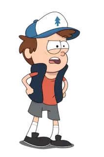 😟 Dipper Pines Gravity Falls dessin animé, Disney, animation, personnage, adolescent telegram sticker
