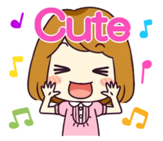 😁 Cute cute, girl, cartoon, adorable whatsapp sticker
