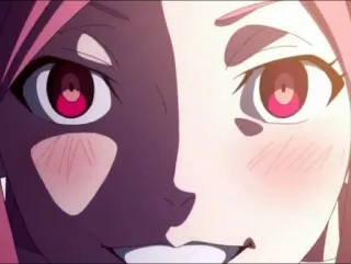 👀 Anime, Visage, Yeux rouges, Personnage telegram sticker